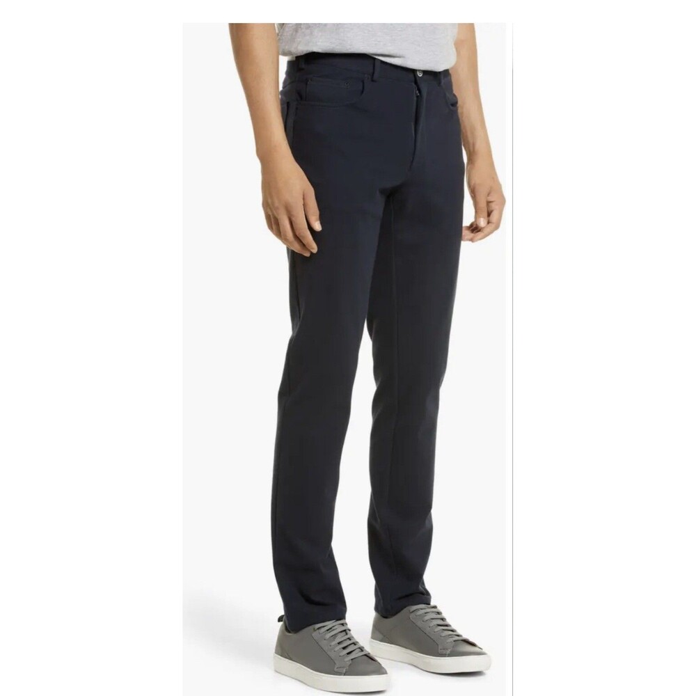 SAMUELSOHN 5-Pocket Pants Men's Navy Straight Cut Button Zip Closure @L2